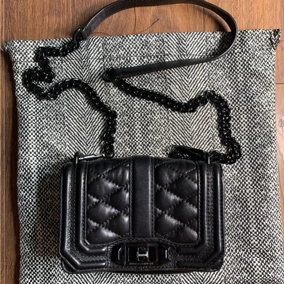 Rebecca Minkoff Mini Black Quilted Leather Crossbody - Picture 1 of 6